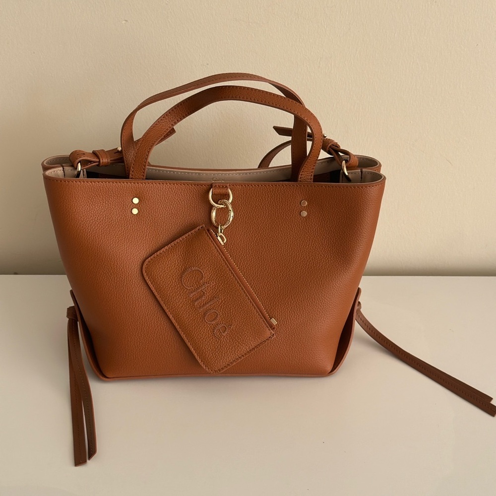 Chloe Caramel Leather Tote Bag